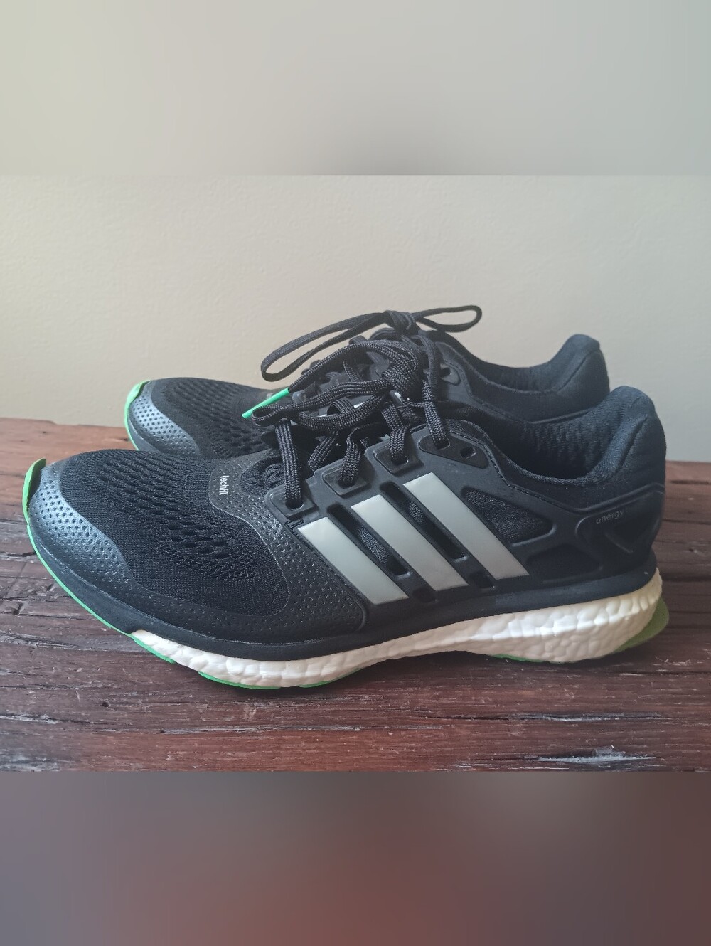 Adidas Y2K Energy Boost 2 Techfit Mens Size 8 Black Green Running Shoes B44280